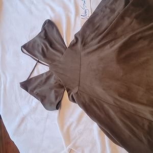 Olive Suede Cut Out Dress